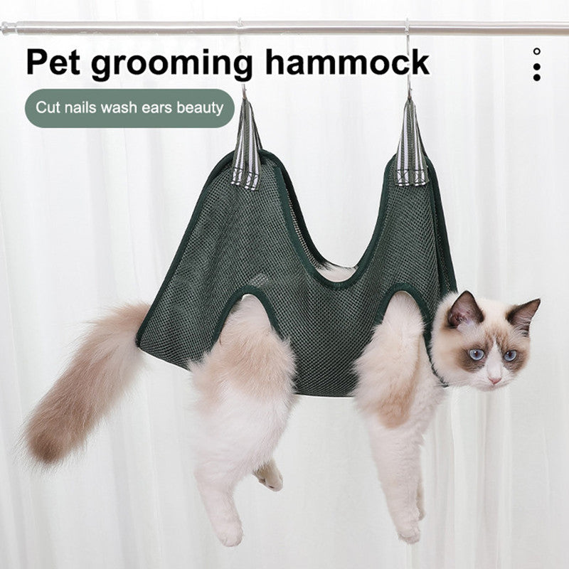 Pet Grooming Hammock Harness For Cats And Dogs, Cat Grooming Sling For Trimming Nail And Ear Care, Pet Hammock Restraint Bag - Paw Heroes Shop