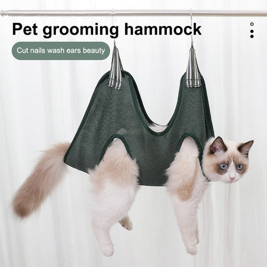 Pet Grooming Hammock Harness For Cats And Dogs, Cat Grooming Sling For Trimming Nail And Ear Care, Pet Hammock Restraint Bag - Paw Heroes Shop