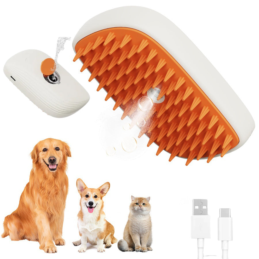 USB Rechargeable Pets Steam Brush Spray Massage Comb Pet Grooming Tools Cat Steam Comb Pet Products - Paw Heroes Shop