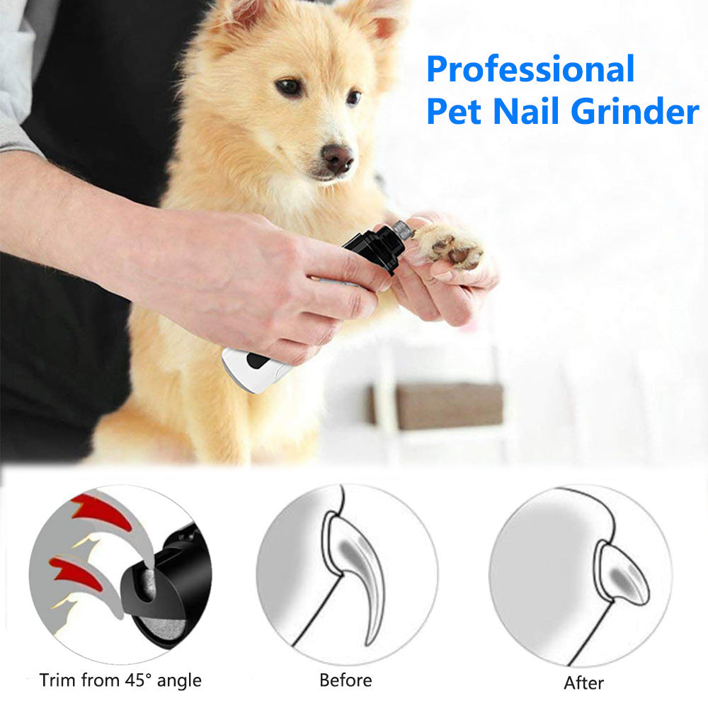 Electric Dog Nail Clippers Grinders Rechargeable USB Charging Pet Quiet Cat Paws Nail Grooming Trimmer Tools - Paw Heroes Shop