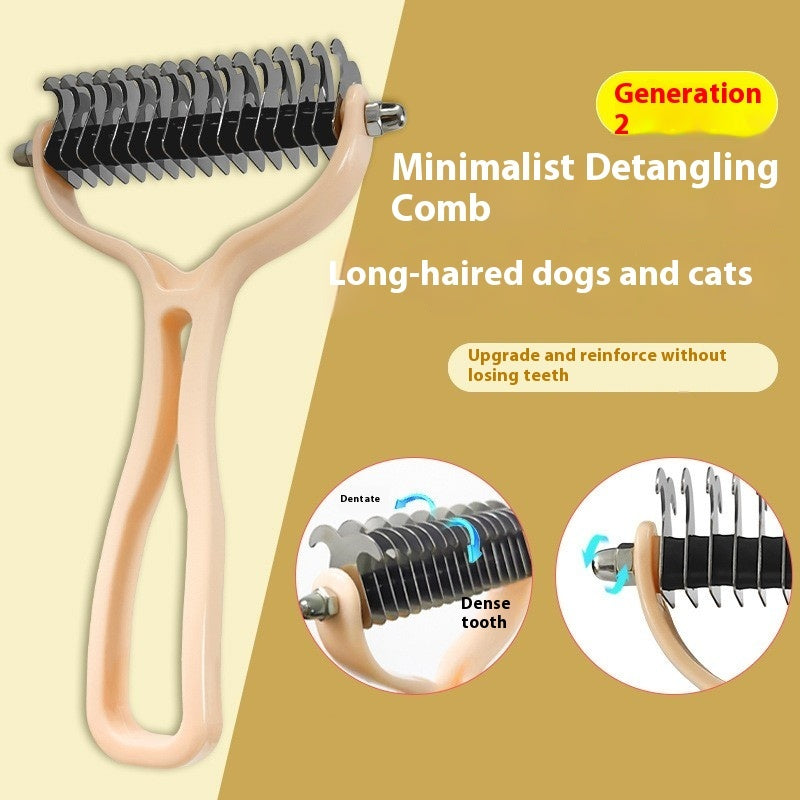 Pets Fur Knot Cutter Dog Grooming Shedding Tools Pet Cat Hair Removal Double-sided Comb Brush - Paw Heroes Shop