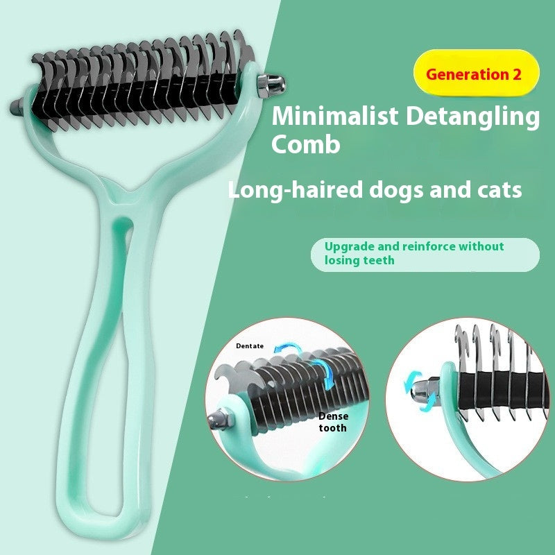 Pets Fur Knot Cutter Dog Grooming Shedding Tools Pet Cat Hair Removal Double-sided Comb Brush - Paw Heroes Shop