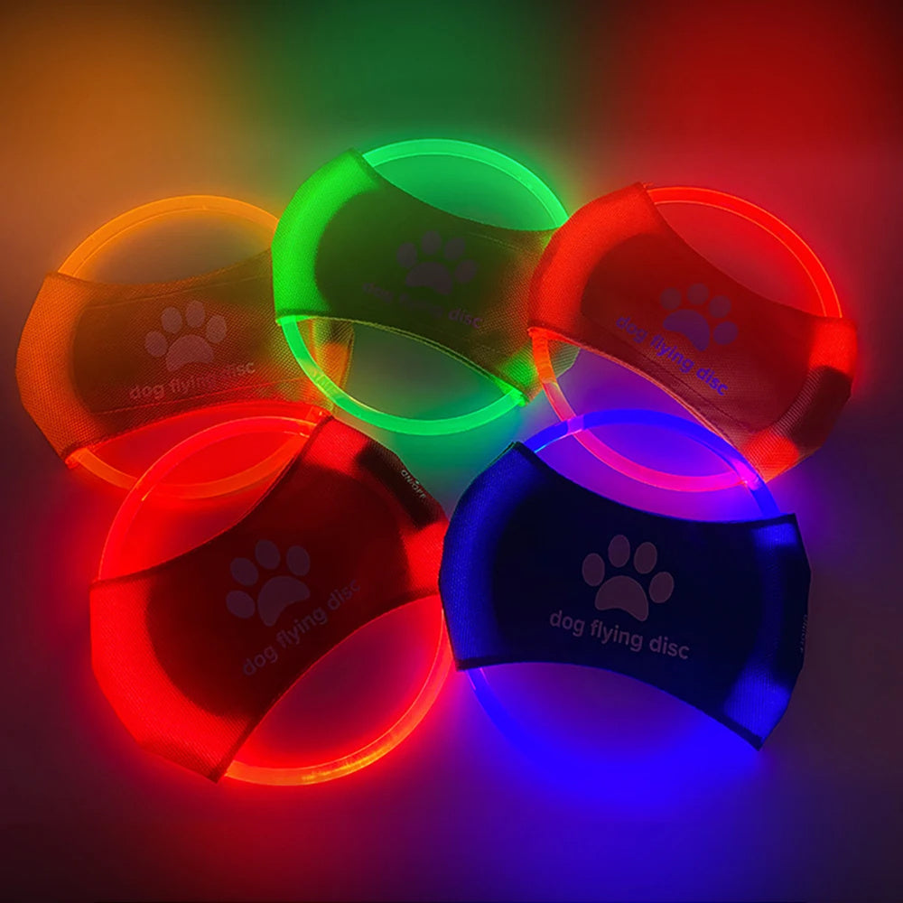 Dog Flying Discs Light Glowing LED LuminousTrainning Interactive Toys Game Flying Discs Dog Toy Pet Dog Accessories Pet Products - Paw Heroes Shop