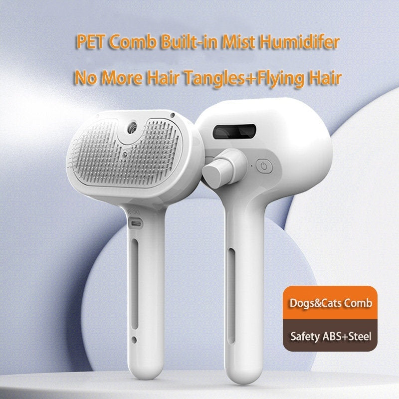 Pet Comb Self Cleaning Pets Hair Remover Brush For Dogs Grooming Tools Dematting Comb Built-in Mist Humidifier Pet Products - Paw Heroes Shop