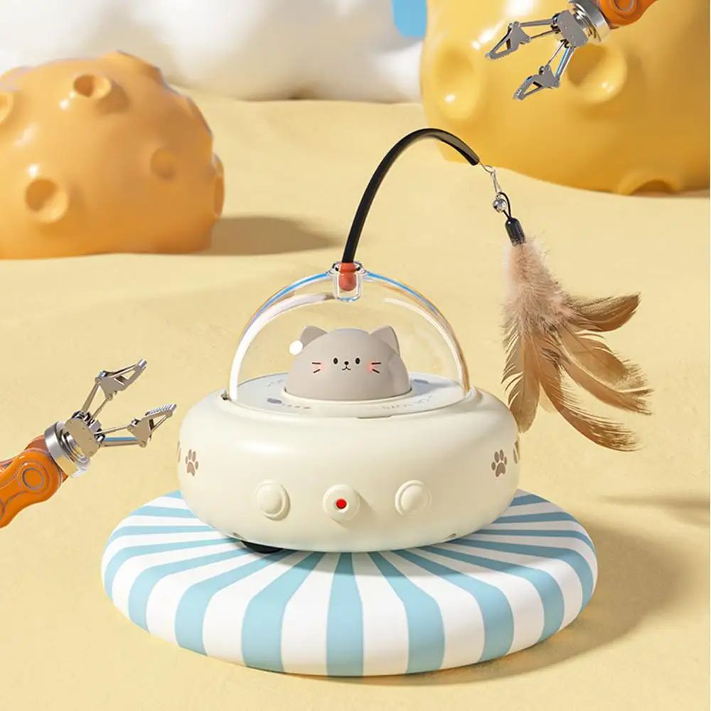Electric Cat Interactive Toy Pet Toys With Feather Cat Teaser Wand Rechargeable Electric Sensing Pet Toys For Chasing Training - Paw Heroes Shop