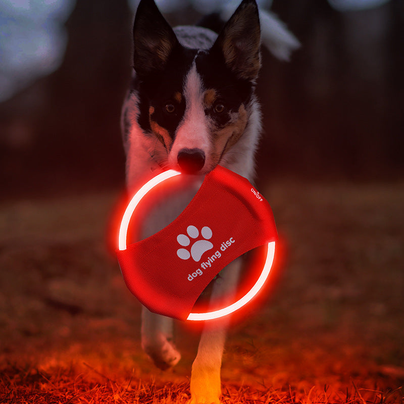 Dog Flying Discs Light Glowing LED LuminousTrainning Interactive Toys Game Flying Discs Dog Toy Pet Dog Accessories Pet Products - Paw Heroes Shop