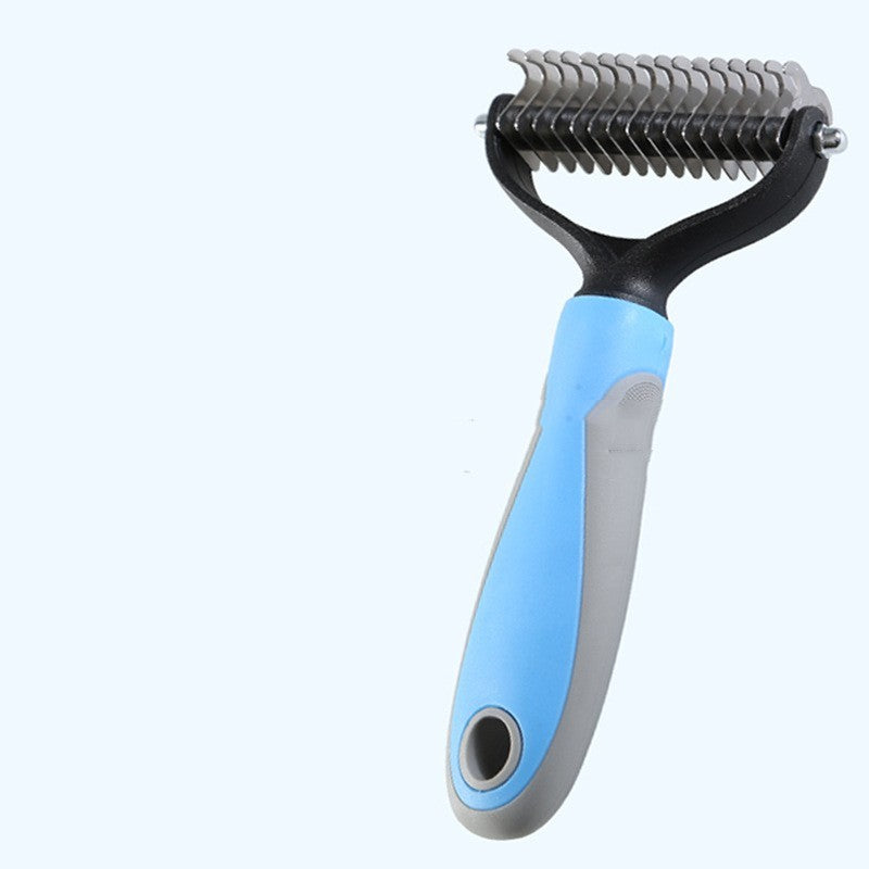 Pets Fur Knot Cutter Dog Grooming Shedding Tools Pet Cat Hair Removal Double-sided Comb Brush - Paw Heroes Shop