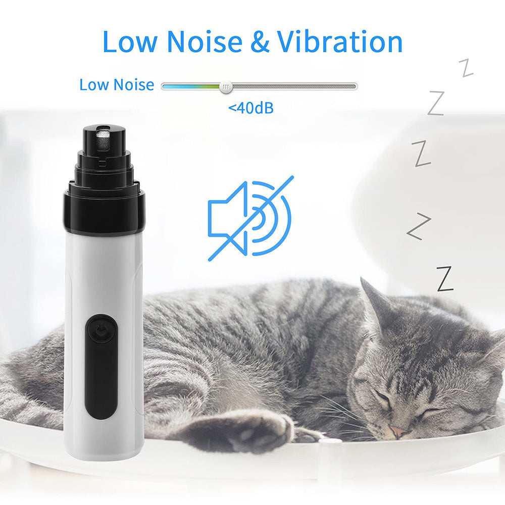 Electric Dog Nail Clippers Grinders Rechargeable USB Charging Pet Quiet Cat Paws Nail Grooming Trimmer Tools - Paw Heroes Shop