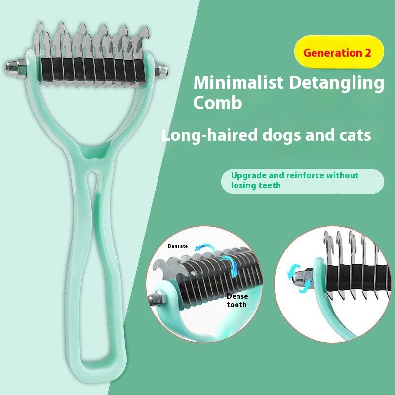Pets Fur Knot Cutter Dog Grooming Shedding Tools Pet Cat Hair Removal Double-sided Comb Brush - Paw Heroes Shop