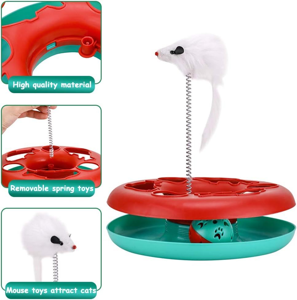 Cat Toys Cat Toys For Indoor Cats Interactive Kitten Toys Roller Tracks With Catnip Spring Pet Toy With Exercise Balls Teaser Mouse - Paw Heroes Shop