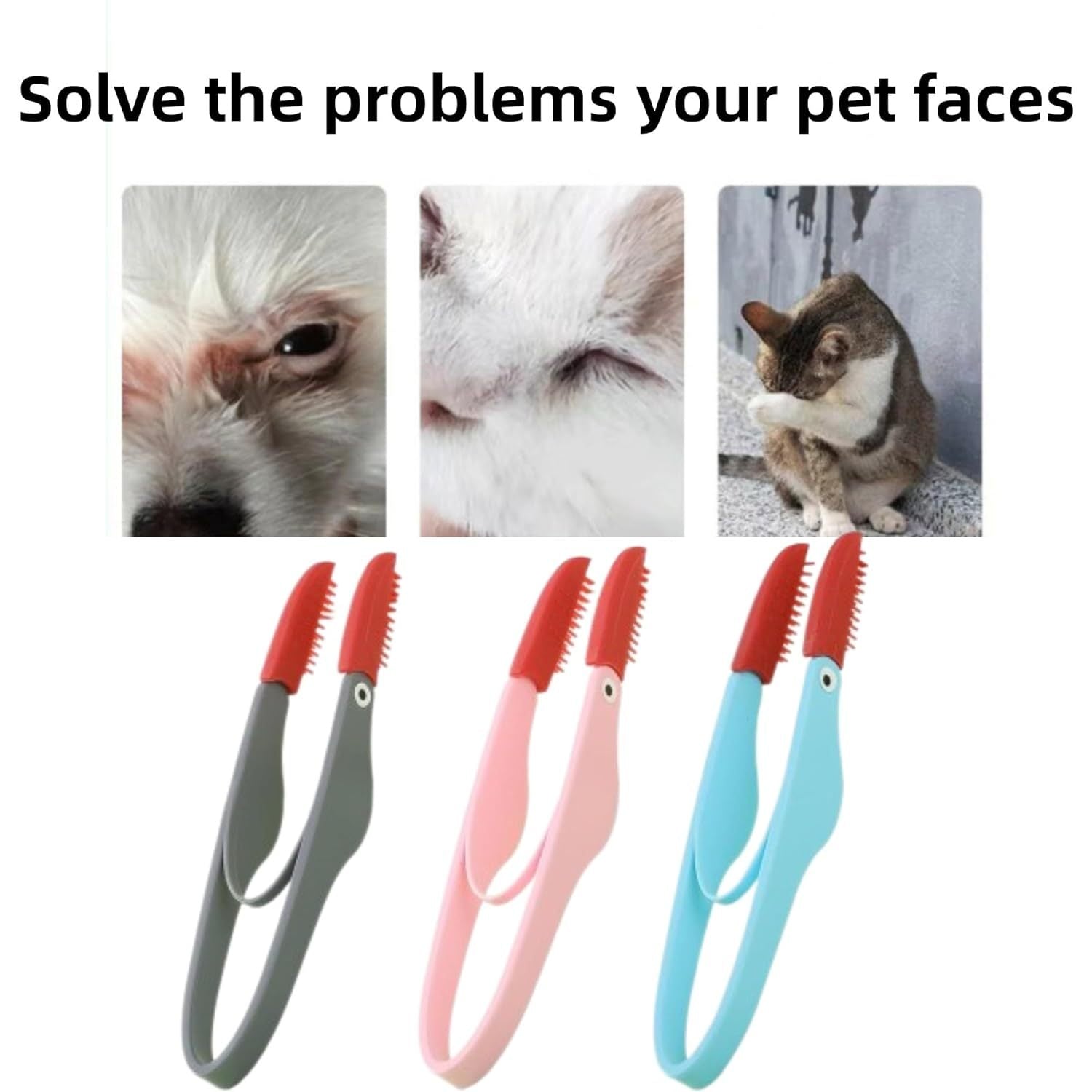 Pet Tear Marks Brush Pet Tear Marks Brush Cat Dog Eye Excrement Brush Soft Washable Pet Combing Brush With Handle Tear Comb Tear Stain Remover Comb Pet Grooming Tools - Paw Heroes Shop