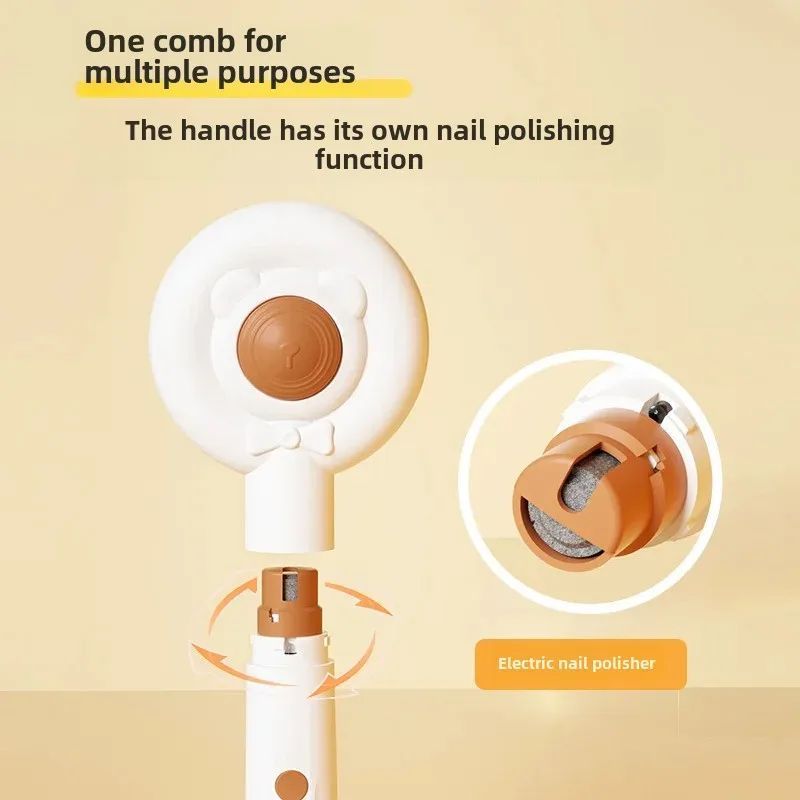 Rechargeable Two-In-One Pet Nail Trimmer Combs Electric Cat Dog Grooming Cleaning Brush Pet Care Tools - Paw Heroes Shop