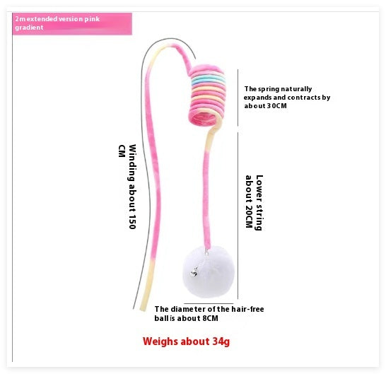 Cat Toy Self-Hi Sucker Spring Rabbit Hair Ball Interactive Play Pet Supplies Interactive Toys - Paw Heroes Shop